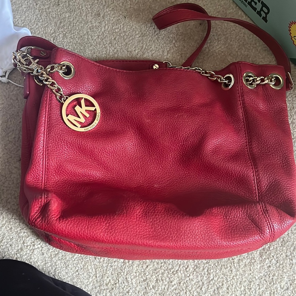 Red soft casual purse